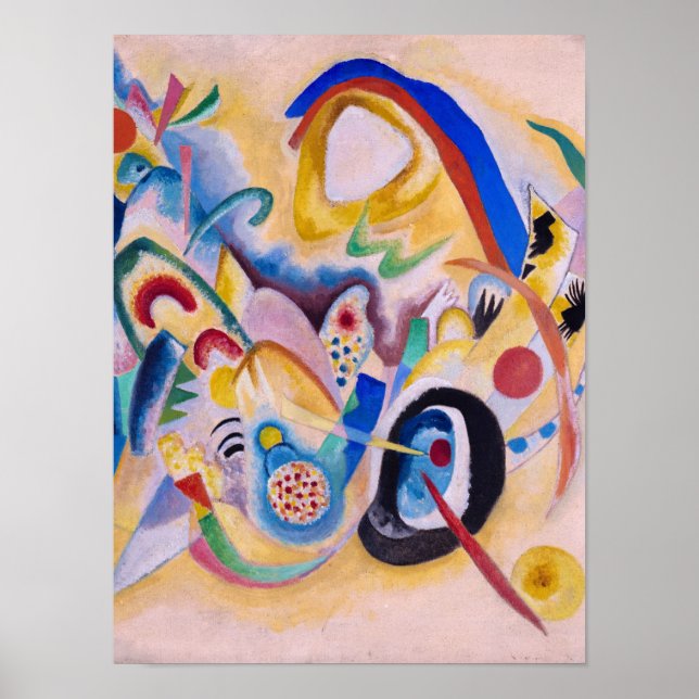 Poster Composição em amarelo, 1923, por Wassily Kandinsky (Frente)