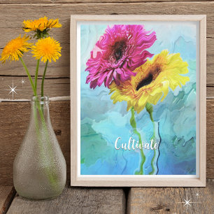 Poster Composição Floral Moderna Elegante Personalizada