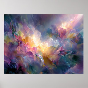 Poster Composição floral pastel abstrata brilhante