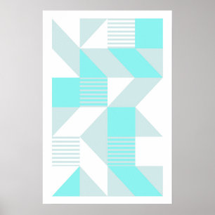 Poster Composição Geométrica em Tons de Água