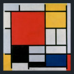 Pôster Composição Mondrial Amarelo Vermelho Azul Preto<br><div class="desc">Composição de Piet Mondrian com a famosa pintura vermelha,  amarela,  azul e preta (1921).</div>