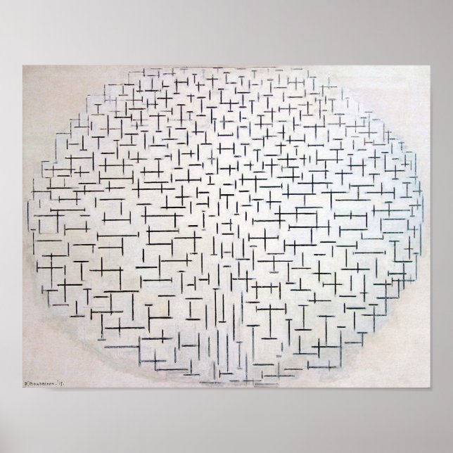 Poster Composição n.o 10, Cais e Oceano | Mondriaan | (Frente)