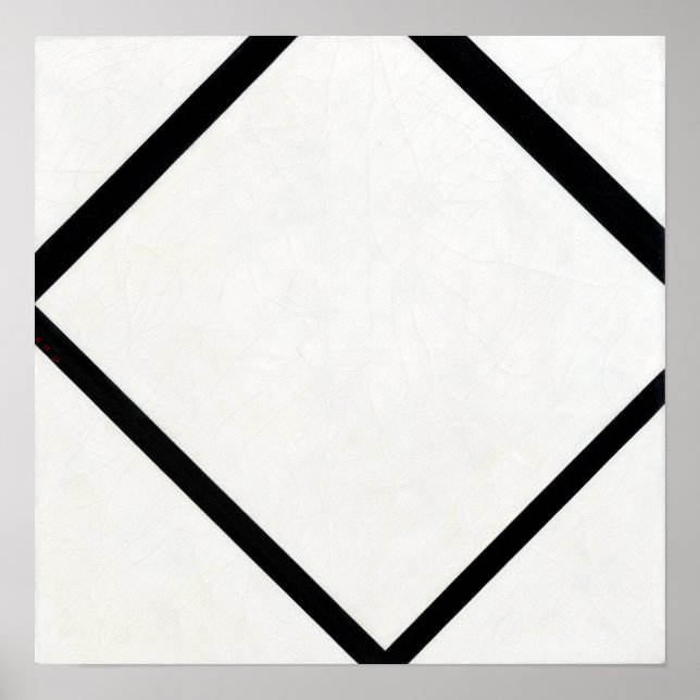 Poster Composição Piet Mondrian N. º 1 Lozenge com Quatro (Frente)