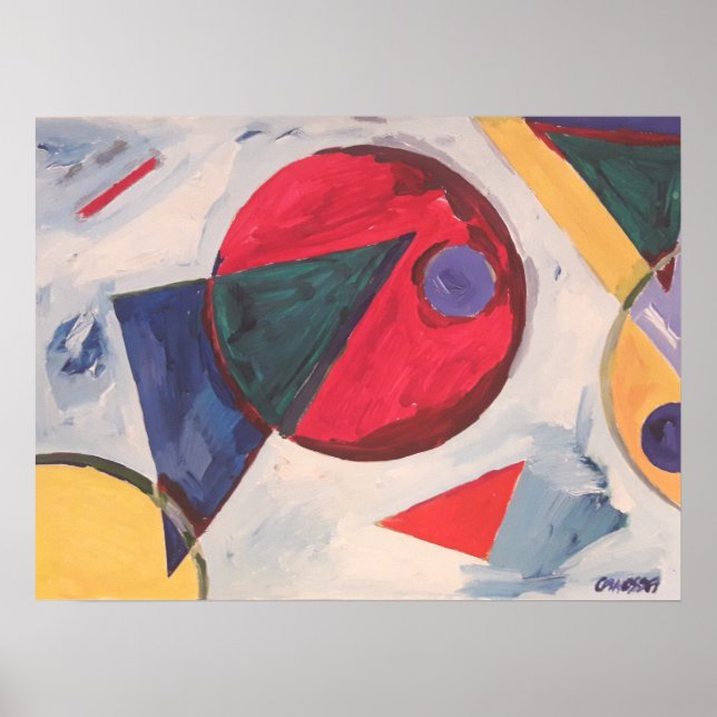 Poster Composição Suprematista com Triângulo (Frente)