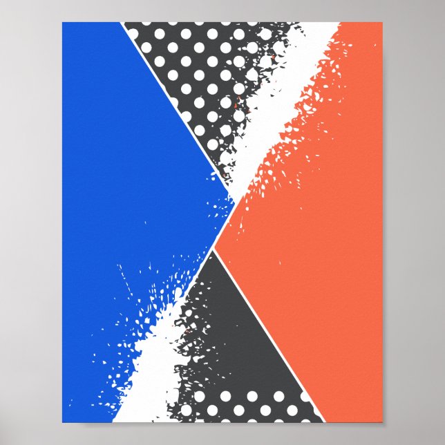 Poster Composição Triangular Ousada com Salpicos de Tinta (Frente)