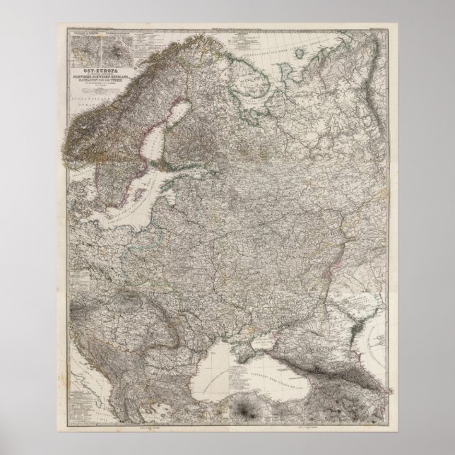 Pôster Composite Eastern Europe, Norway, Sweden (Frente)