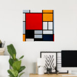 Poster Composition with Large Red Plane<br><div class="desc">Composition with Large Red Plane,  famous painting by Piet Mondrian</div>