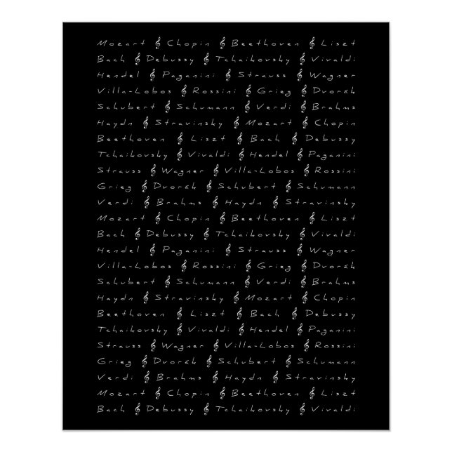 Pôster Compositores de música clássica (Frente)