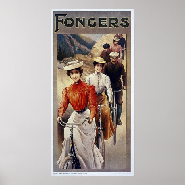 Poster Compositores de Vintagem de Publicidade Bicicleta (Frente)