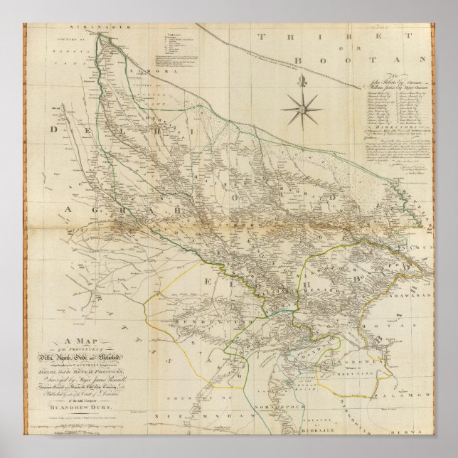 Poster Composto Delhi, Agrah, Oude, Ellahabad (Frente)