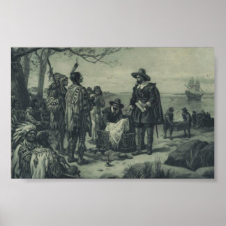Pôster Compra da Ilha de Manhattan por Peter Minuit, 1626