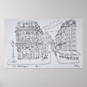 Poster Comprando Rua  Rue Montorgueil, Paris, França