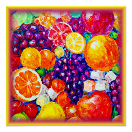 Pôster comprar de Arte Fresco - Padrão de Frutas