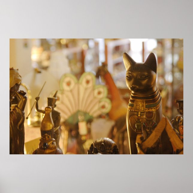 Poster Comprar Janela com Escultura de Gato (Frente)