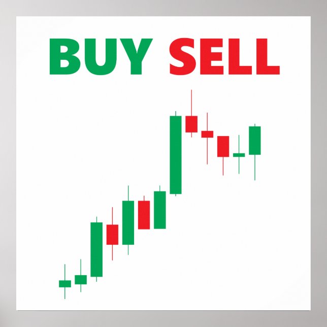 Poster Comprar Vender - Corretora de Ações Mercado Forex  (Frente)