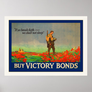 Pôster Compre a guerra mundial 1 do vintage do ~ das