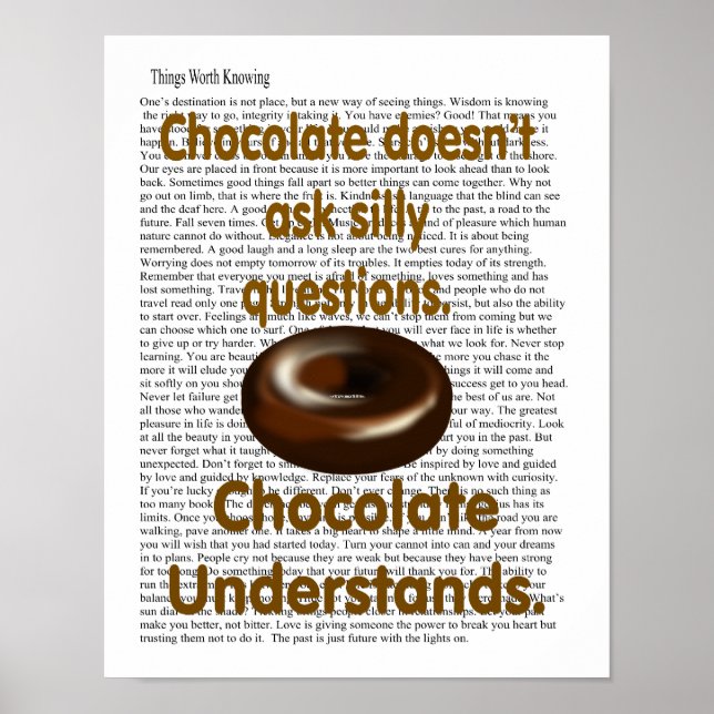 Poster Compreensão de chocolate (Frente)