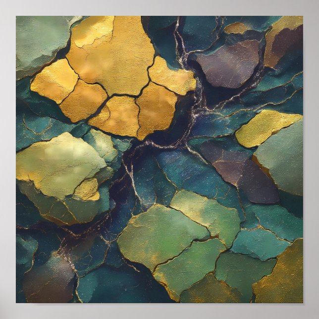 Poster Compressed Mineral Wallpaper with Luminous Metalli (Frente)