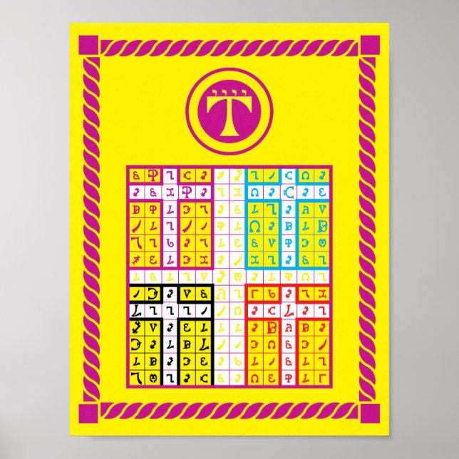 Pôster Comprimido Enochian Air Elemental na Canvas (Frente)