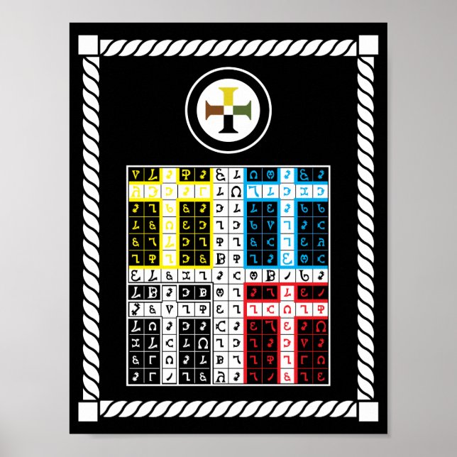 Pôster Comprimido Enochian Earth Elemental na Canvas (Frente)