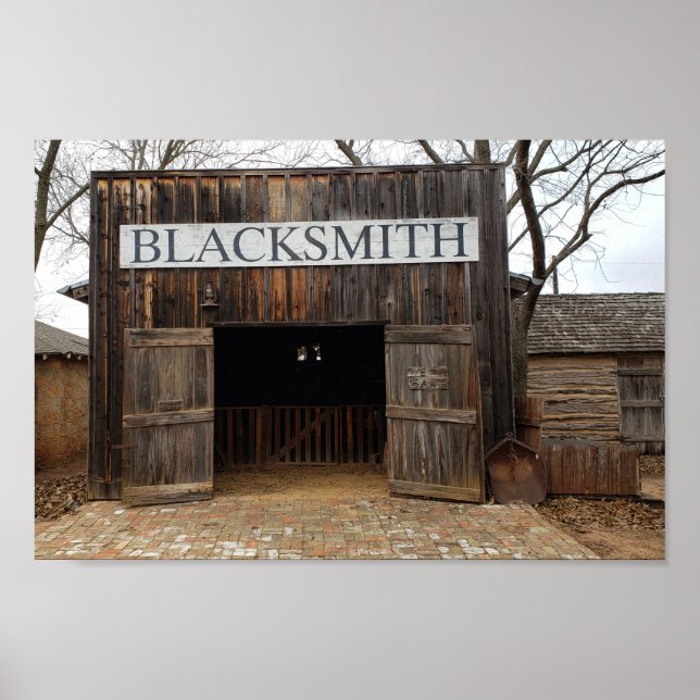 Poster compro Blacksmith do século XIX em Buffalo Gap, Te (Frente)