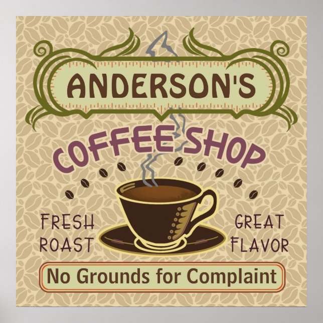 Poster Compro de café com a taça Crie o seu (Frente)