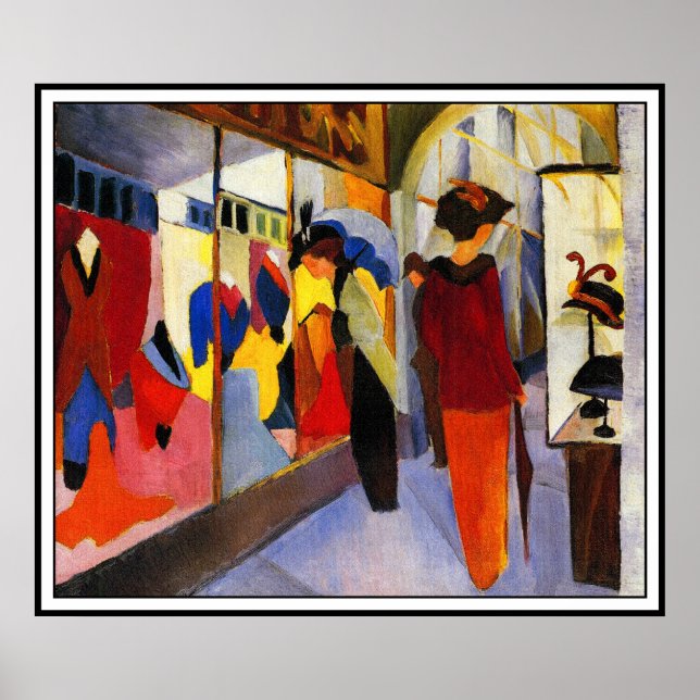 Pôster Compro de Moda (Modegeschaft) por August Macke (Frente)