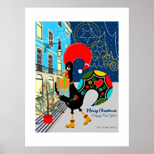 Poster Compro de Natal com o Galo Português