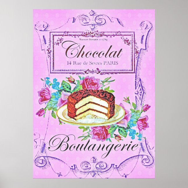 Poster Compro de pastelaria de chocolate vitoriano (Frente)