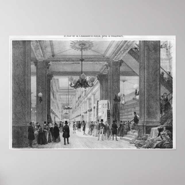 Poster Compro tecido, 9 rue de la Chaussee d'Antin (Frente)