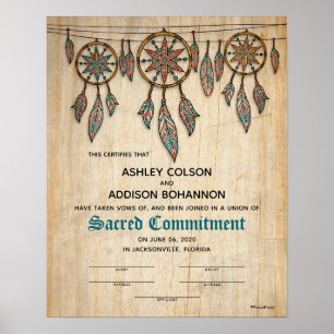 Poster "Compromisso Sagrado" Boho Rustic WeddingCertifica