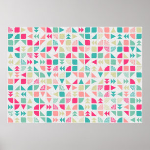 Poster Computação gerativa de padrão geométrico abstrato