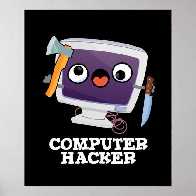 Poster Computação Hacker Funny Technology Pun Dark BG (Frente)