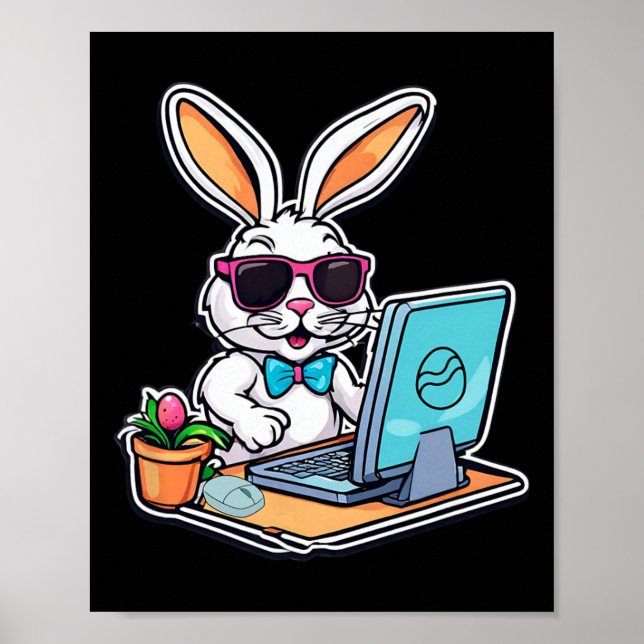 Poster Computador coelho da Páscoa Amantes de Vídeo 1 (Frente)