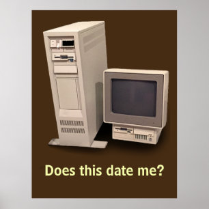 Poster Computador de secretária do vintage data-me poste