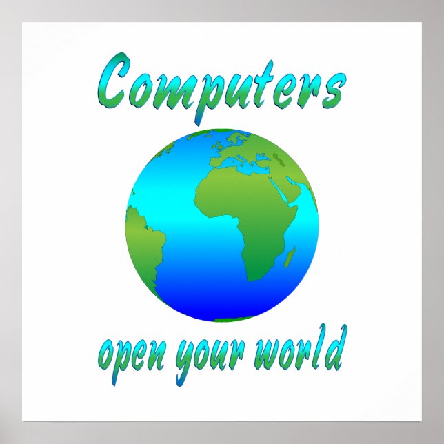 Pôster Computadores Abrir mundos (Frente)