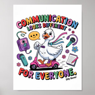 Poster Comunicação do ganso do Bobo deslizante da terapêu