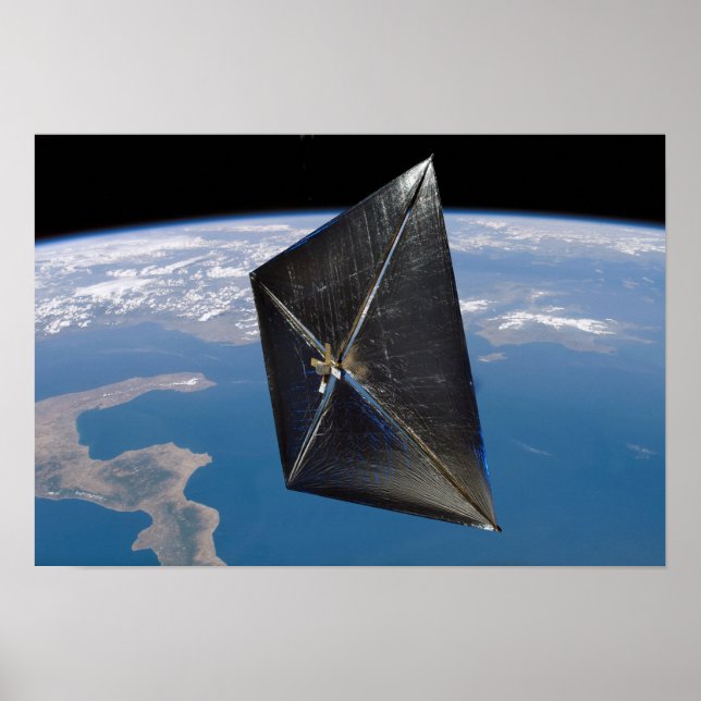 Pôster Conceito artístico de NanoSail-D no espaço (Frente)