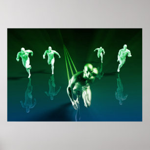 Pôster Conceito da tecnologia do negócio no relatório