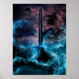 Poster Conceito de arte no conceito de "tsunami de Bangko