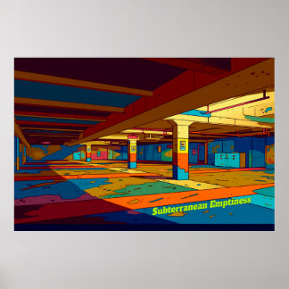 Poster Conceito de Espaço Limiar Retroativo Arte Digital