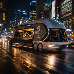 Poster Conceito de Luxo de Caminhão de Alimentação Futuri