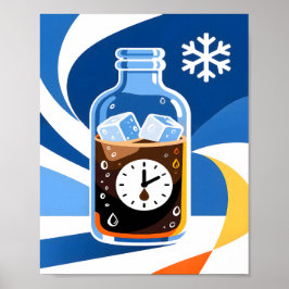 Poster Conceito de Tempo de Café Coado a Frio Azul Modern