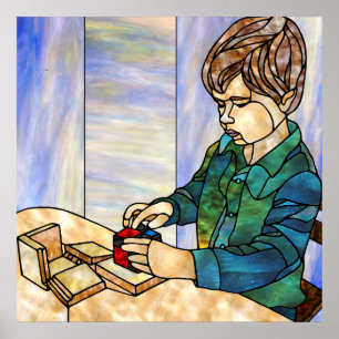 Pôster Concentração com o cubo binário