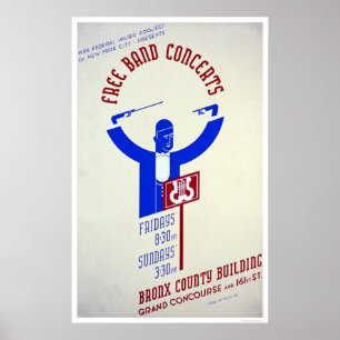 Poster Concerto da banda de Bronx WPA 1940