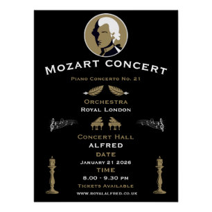 Pôster Concerto de Música de Mozart