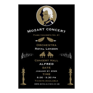 Pôster Concerto de Música de Mozart