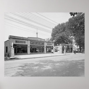 Pôster Concessionária de automóveis, 1926. Foto antiga