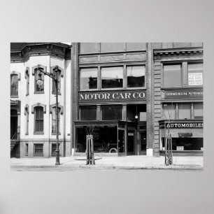 Pôster Concessionário automóvel antigo, 1900s adiantado