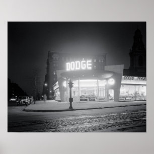 Poster Concessionário automóvel em Noite, 1948. Foto do